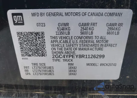 2024 Chevrolet Silverado 2500Hd 4Wd Standard Bed Ltz from USA, damaged, VIN 2GC4YPEY8R1126299